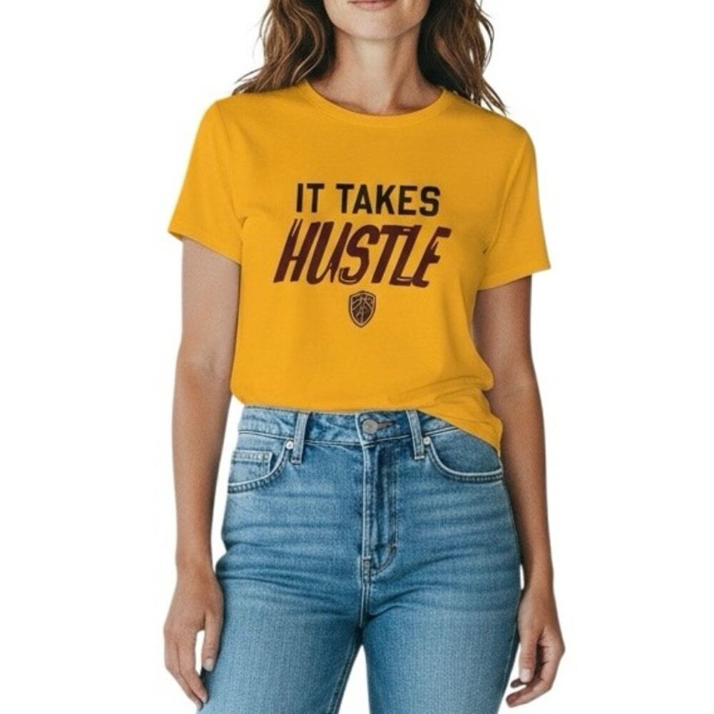 Gildan Cleveland Cavs It Takes Hustle Yellow Graphic T-Shirt Unisex XL
